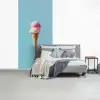 Bolletjes - Schepijs - Hoorntje - Blauw fotobehang vinyl groot -slaapkamer