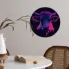 Stier - Neon - Zwart - Kleur Wandcirkel behangsticker klein -sfeer3