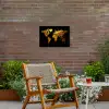 Wereldkaart - Goud - Druipen - Zwart Tuinposter op houten frame 2 cm dik klein -sfeer3
