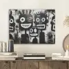 Schilderij - Figuren - Zwart - Abstract PET vilt klein -sfeer1