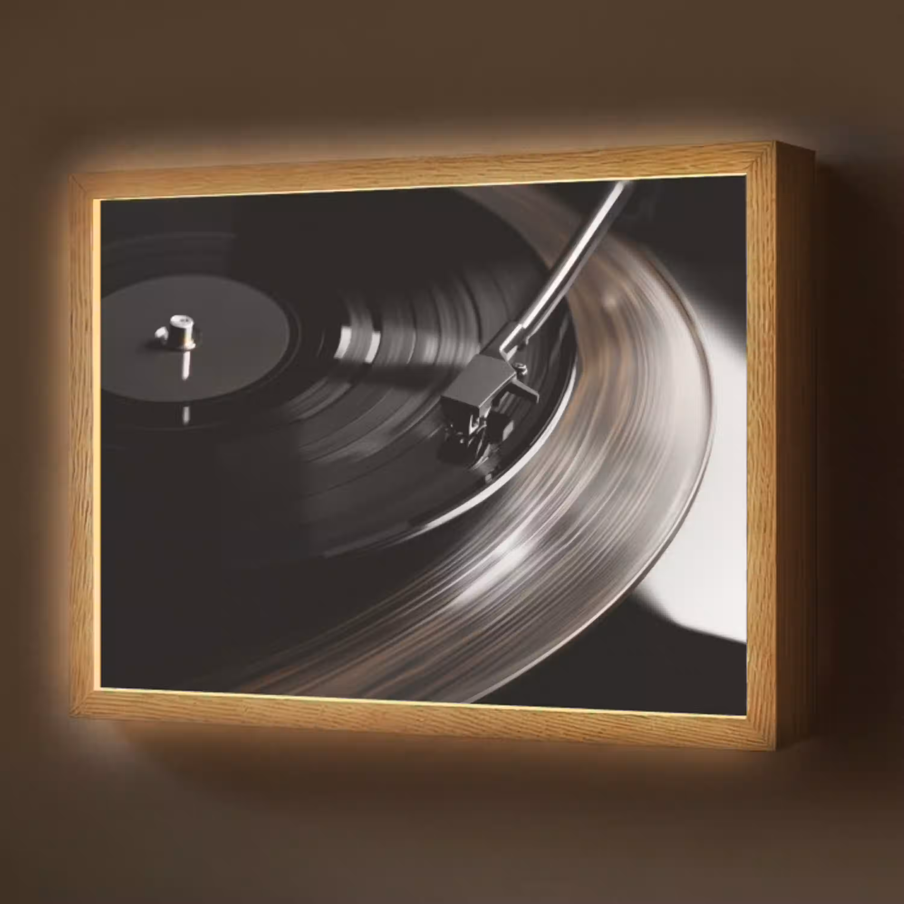 Close-up - Vinylplaat - Platenspeler - Zwart Light Box met batterij (Wandlamp) middel -z3d_website