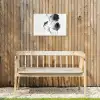 Lotusbloemen - Vissen - Bladeren - Zwart Tuinposter op houten frame 2 cm dik klein -sfeer4