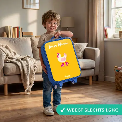 Kip - Rolschaatsen - Geel Kinderkoffer - Blauw klein -sfeer2_NL