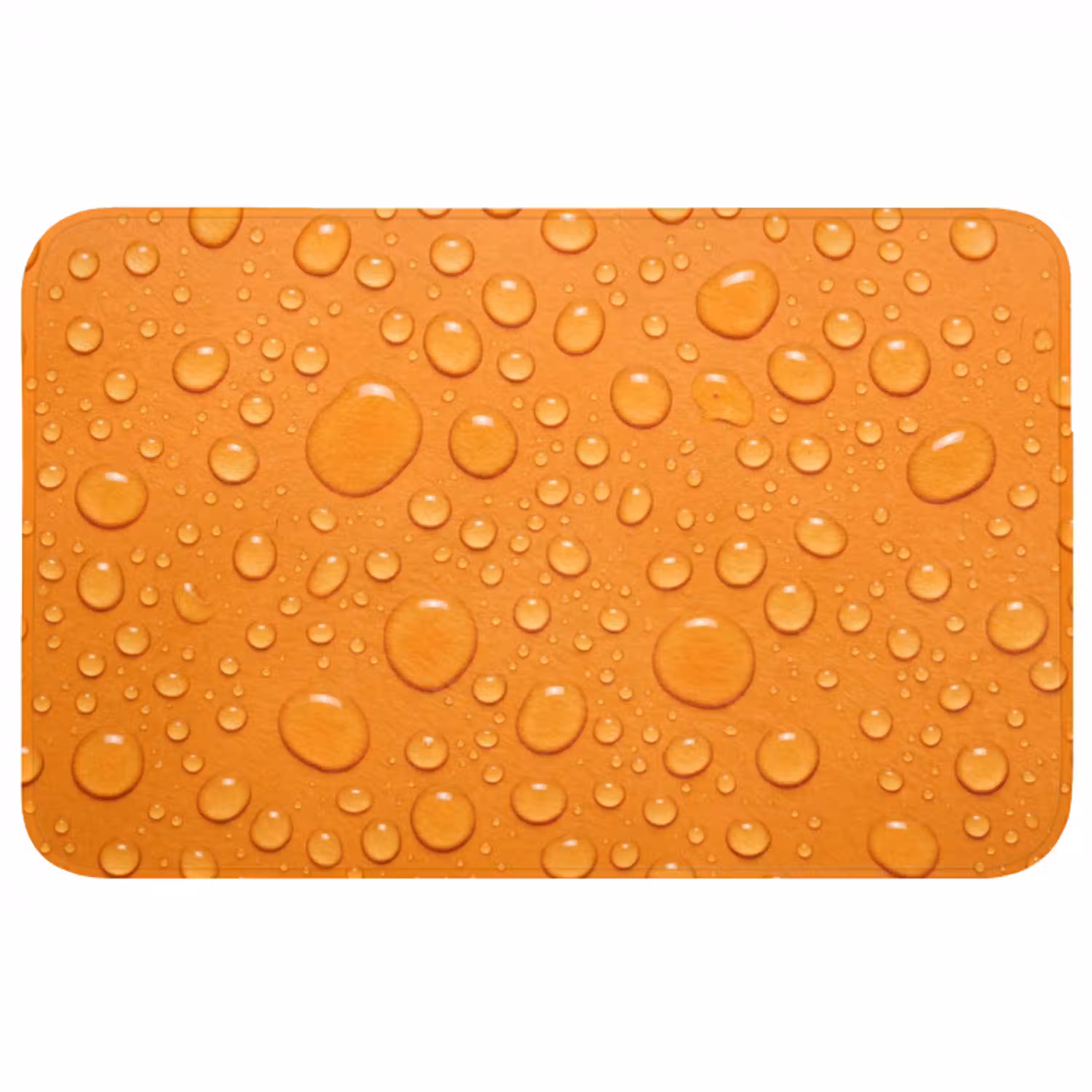 Water - Druppels - Oranje Badmat middel -3d