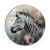 Zebra - Wilde dieren - Vlinder - Bloemen Wandcirkel aluminium klein -3d