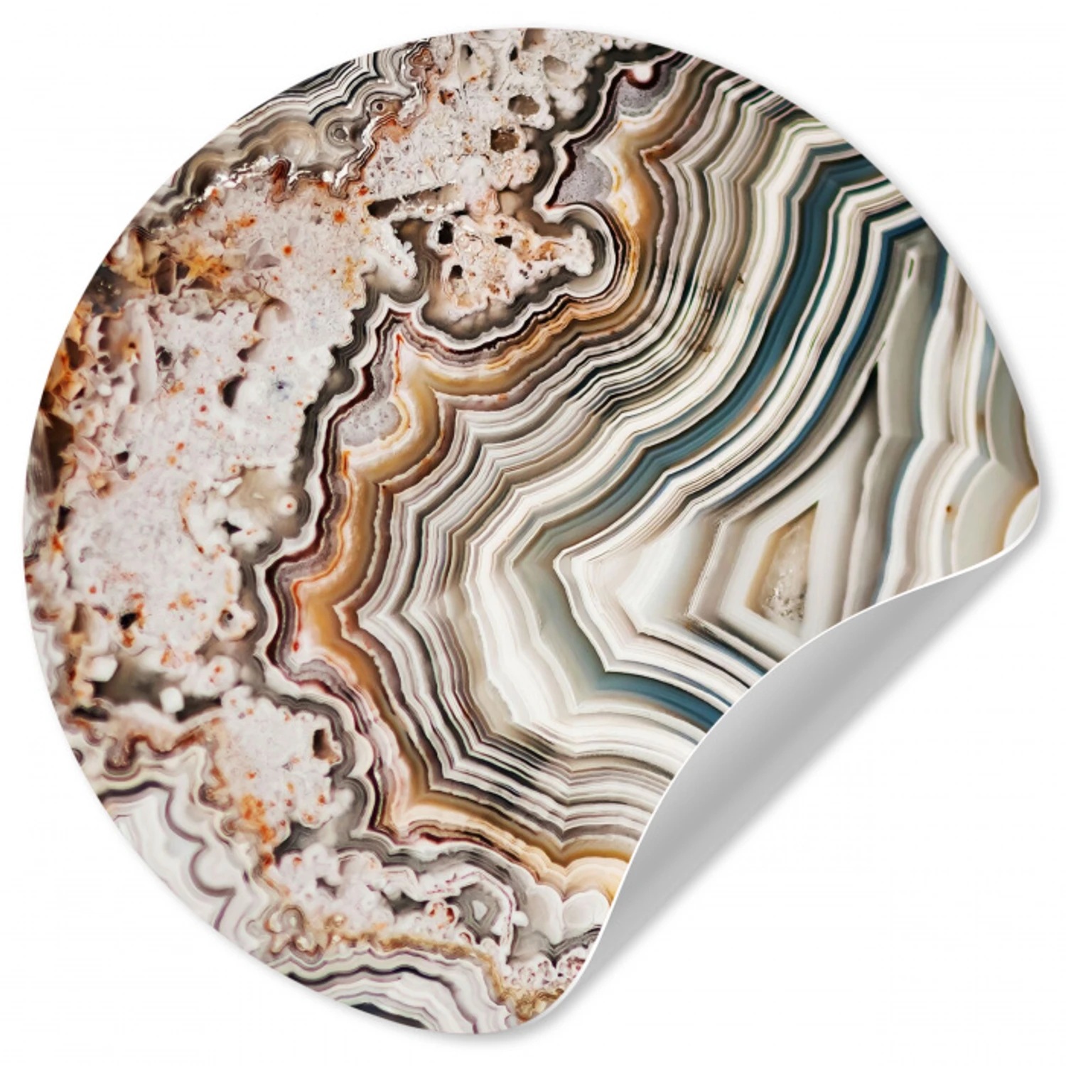 Edelsteen - Marmer - Natuur - Abstract Wandcirkel behangsticker klein -3d