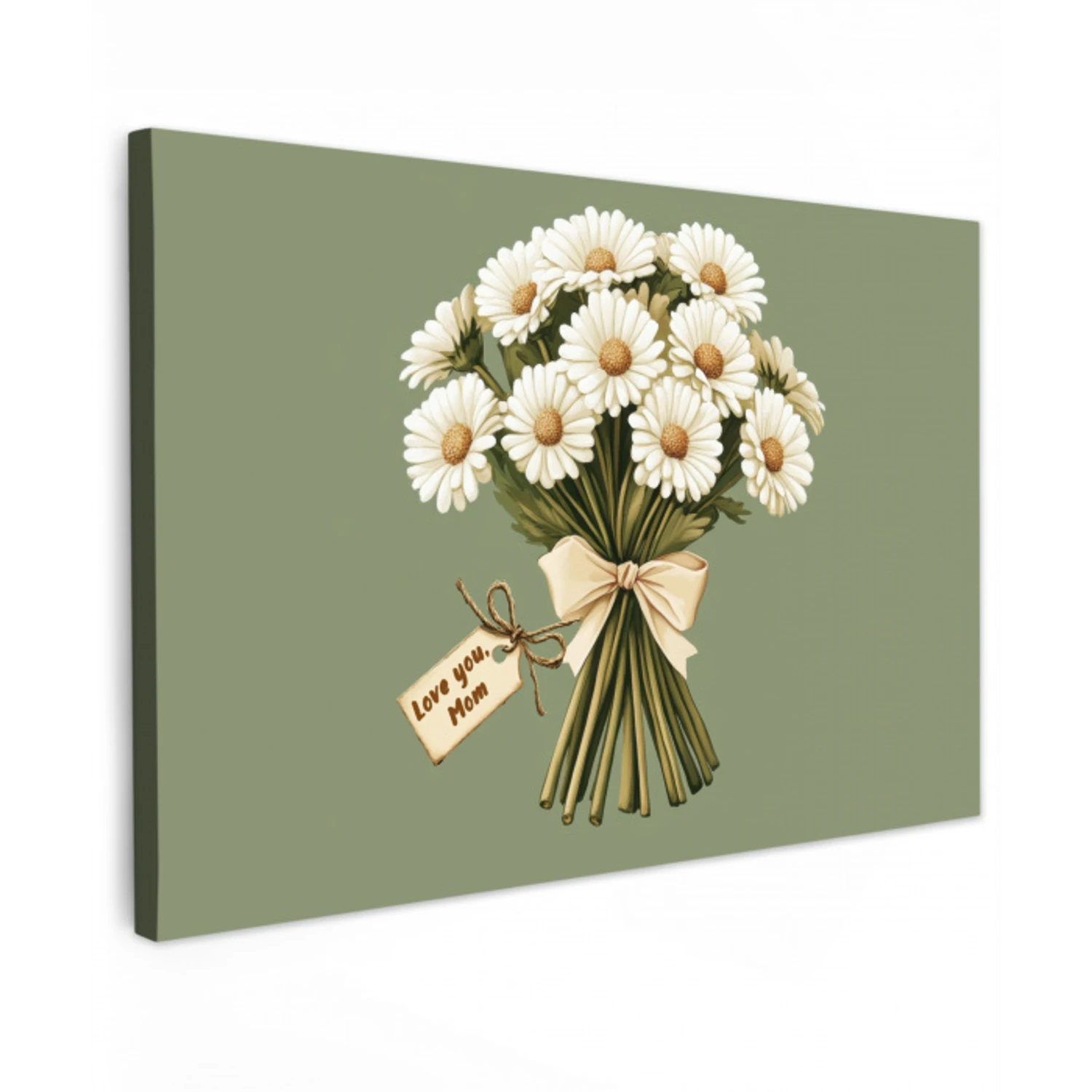 Lint - Boeket - Groen - Quote Tuinposter op houten frame 2 cm dik klein -3d