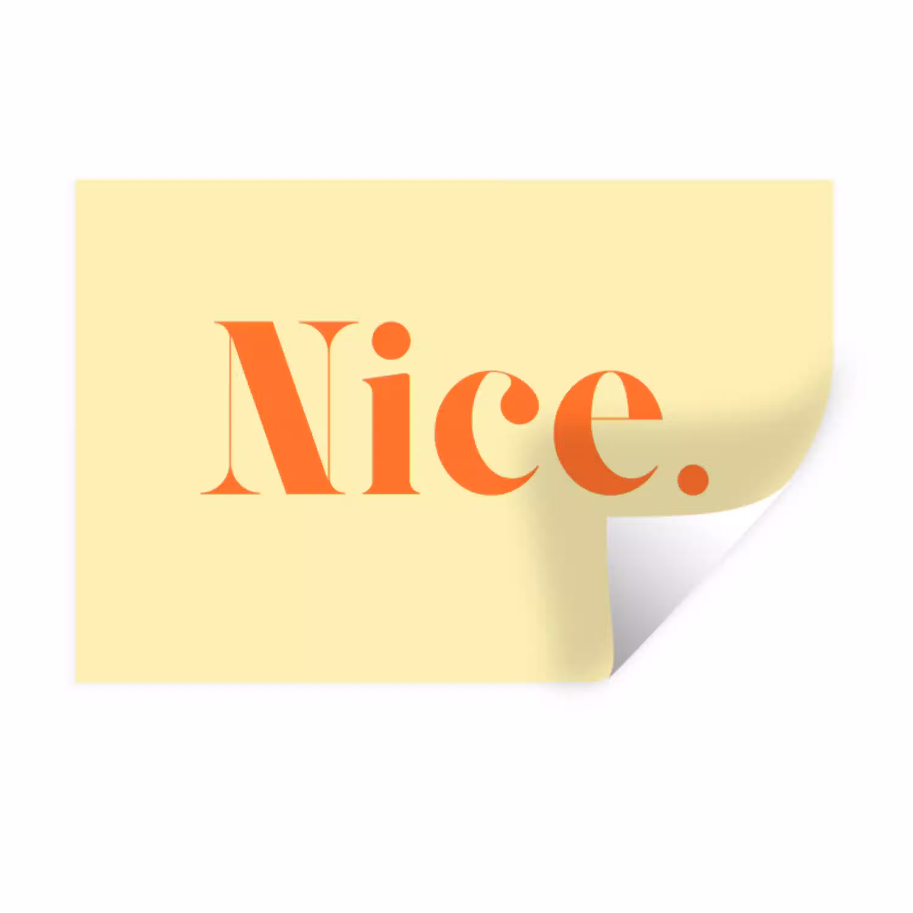 Nice - Oranje - Geel - Minimalistisch Muursticker klein -3d