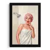 Vrouw - Douche - Roze fotolijst zwart zonder passe partout klein -3d