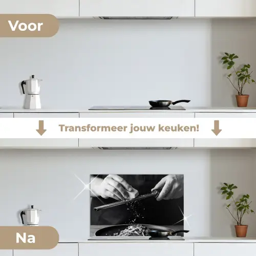 Kaas - Pasta - Rasp keuken achterwand spatscherm klein -voor_na_NL