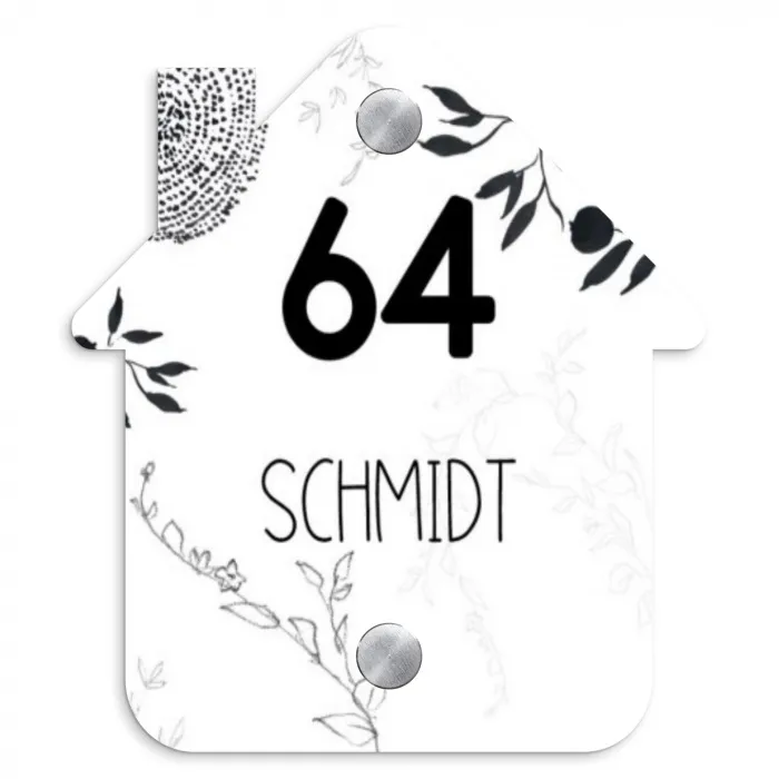 Botanisch - Modern Naambord Huisje klein -3d