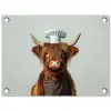 Schotse Hooglander - Bruin - Hoorns - Kokskleding tuinposter los doek klein -3d