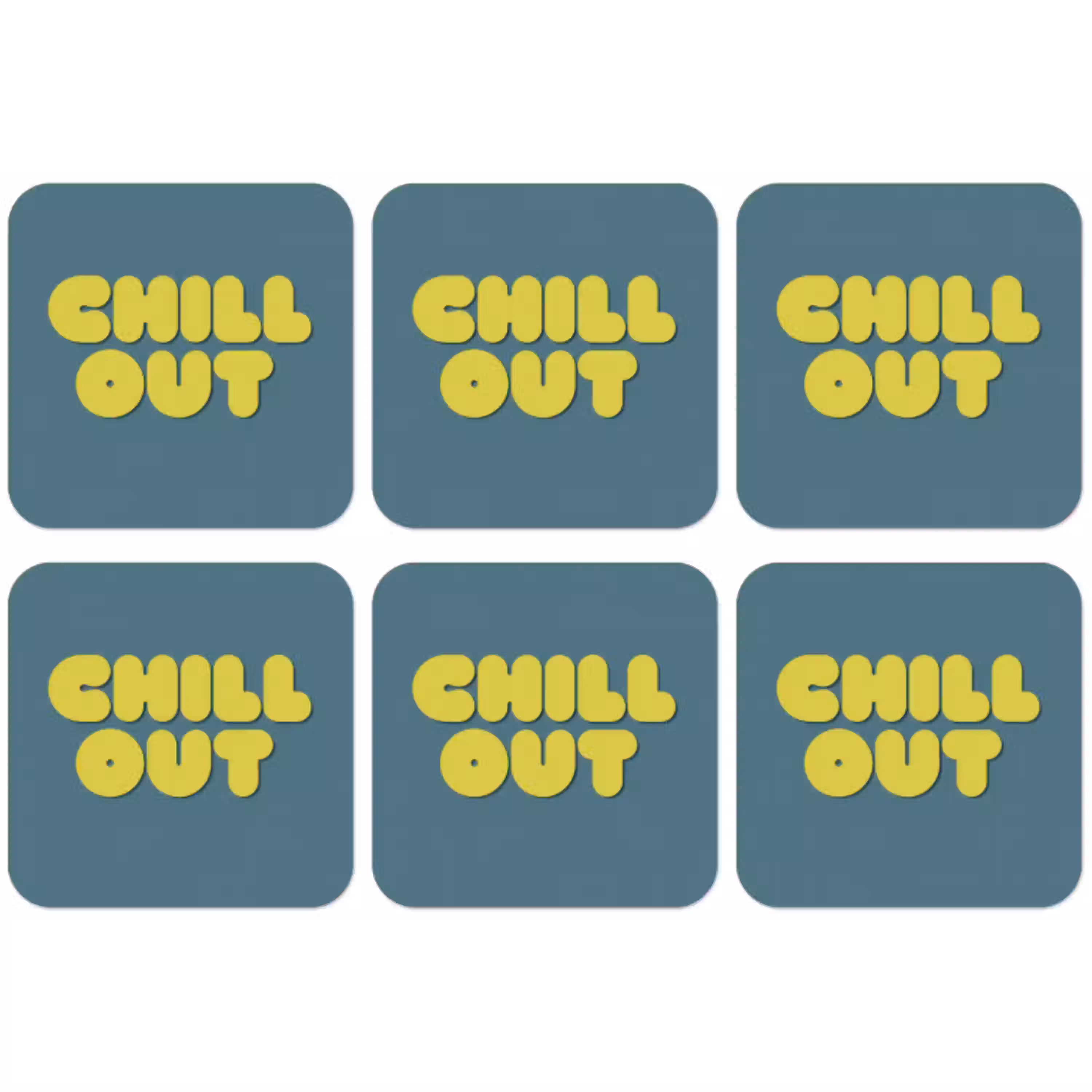 Chill out - Geel - Blauw onderzetter kurk middel -zkaufland3dotto