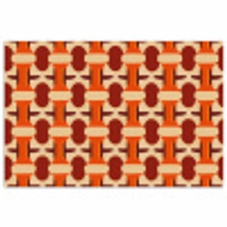 Geometrisch - Retro - Oranje poster papier klein 62 -3d