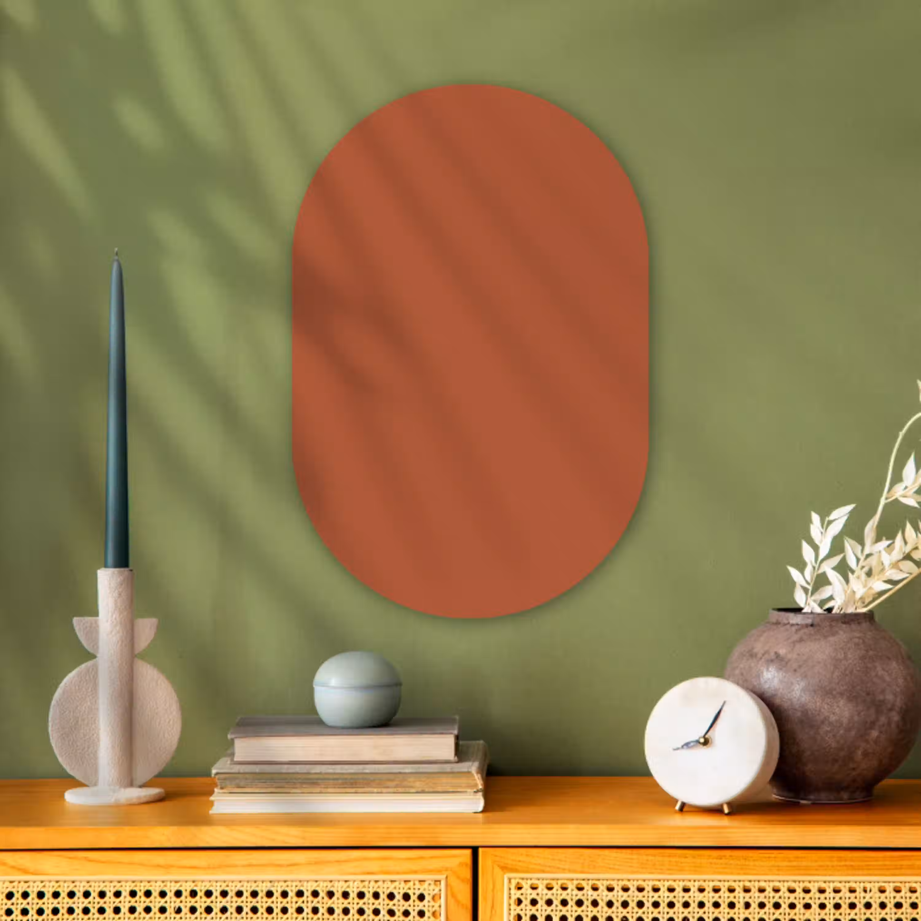 Burnt - Sienna - Oranje Wandcirkel Ovaal Forex klein 630 -sfeer2