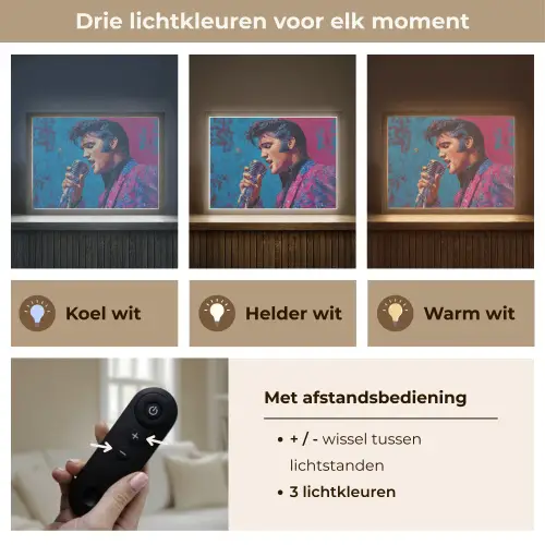 Zingende man - Glitterjas - Microfoon Light Box met batterij (Wandlamp) middel -USP_lichtkleurNL