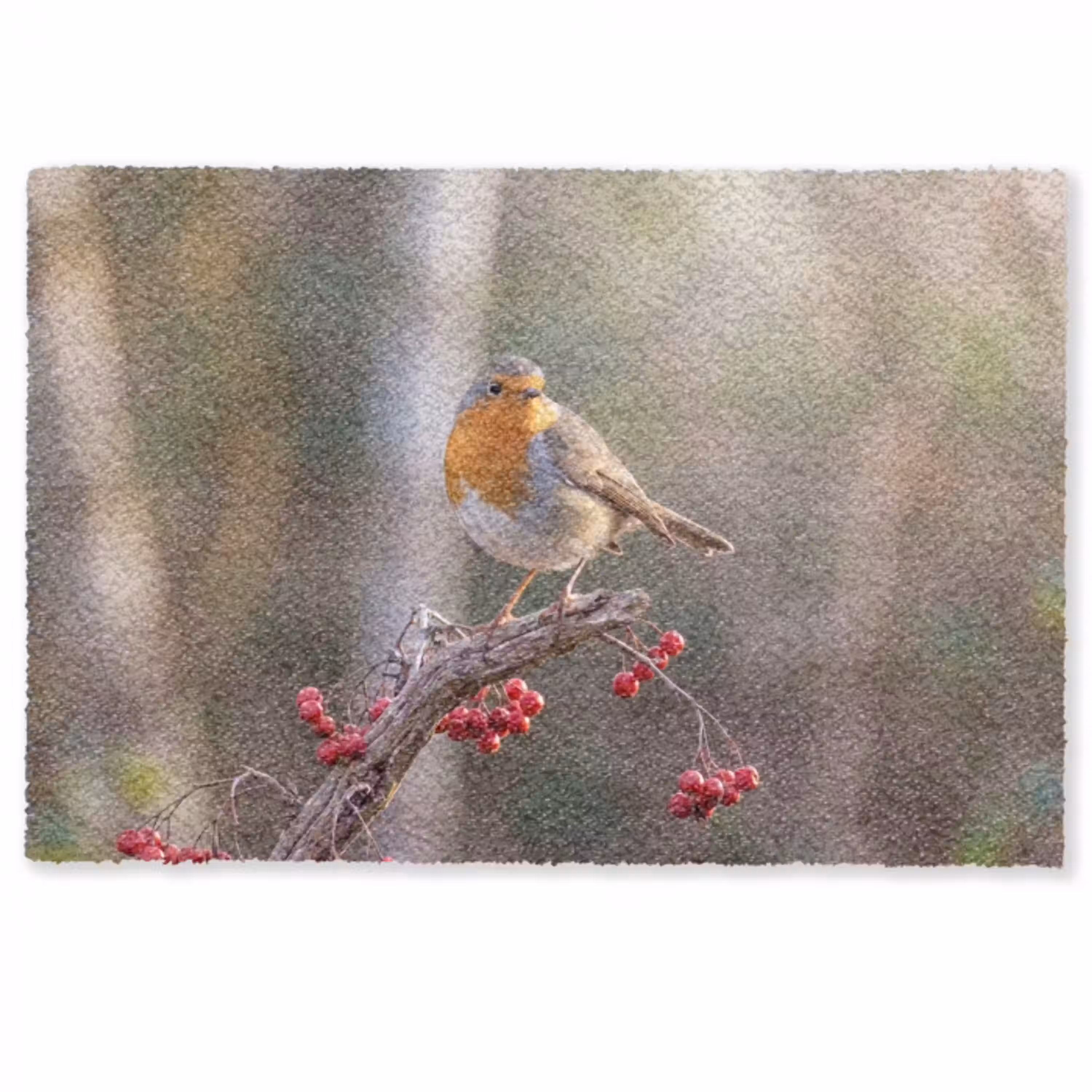 Roodborst - Tak - Bessen - Natuur Deurmat klein -zkaufland3d