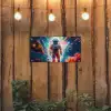 Astronaut - Neon - Meteoriet - Neon tuinposter los doek klein -sfeer1