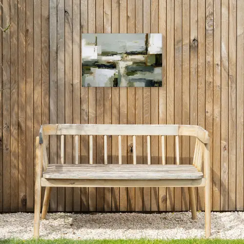 Penseelstreken - Groen - Abstract - Japandi Tuinposter op houten frame 2 cm dik klein -sfeer4