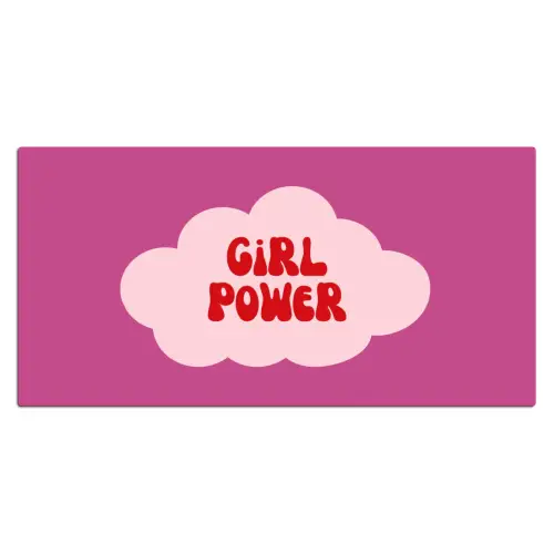 Girl power - Wolk - Roze Muismat XXL klein -3d_leeg