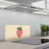 Aardbei - Minimalistisch - Rood - Fruit keuken achterwand spatscherm klein -3d_schuin