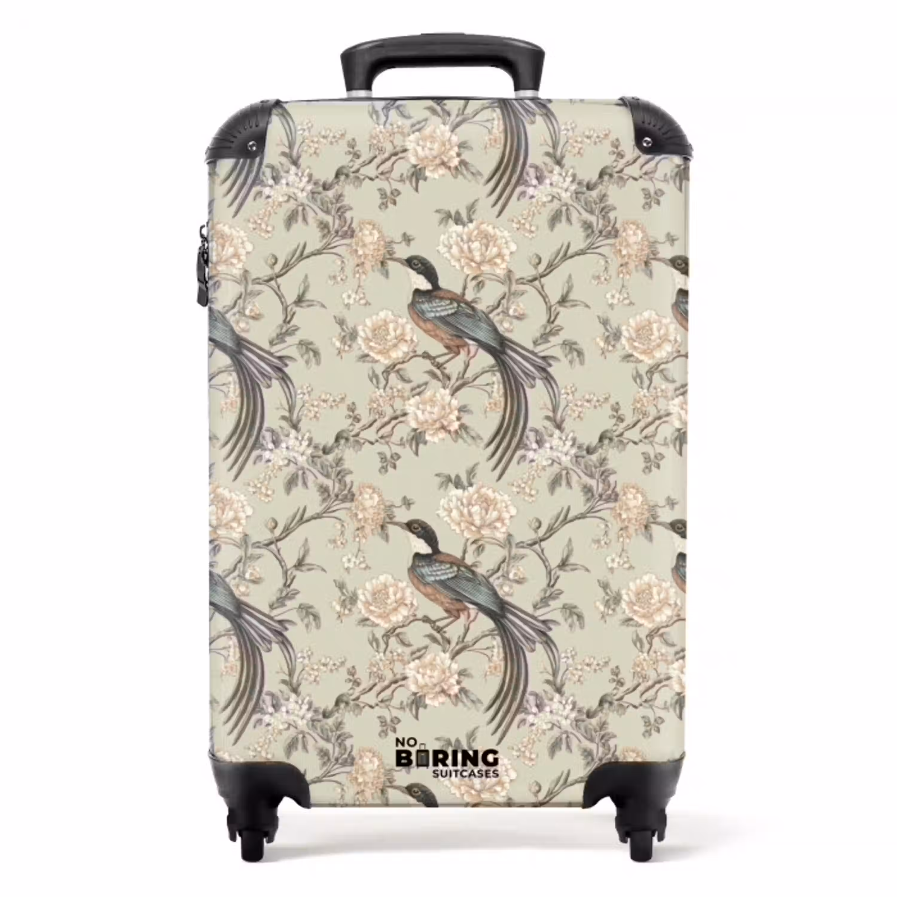 Bloem - Vogel - Kleurrijk NBS - Handbagage koffer - Volwassenen Unisex middel -productfoto_recht