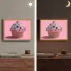 Cupcake - Kleurrijk - Edelstenen Light Box met batterij (Wandlamp) middel -sfeer3