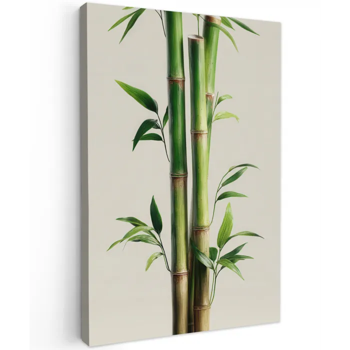 Bamboestengels - Sierlijk - Groen Tuinposter op houten frame 2 cm dik klein -3d