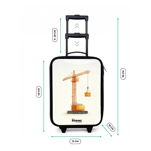 Torenkraan - Getekend - Oranje Kinderkoffer - Zwart klein -productfoto_formaten