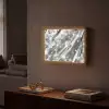 Abstract - Diamant - Luxe - Modern - Zilver Light Box met batterij (Wandlamp) middel -sfeer1