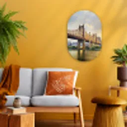New York - Queens - Manhattan Wandcirkel Ovaal Forex klein -sfeer4