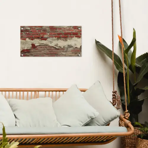 Muur - Baksteen - Verweerd tuinposter los doek klein -sfeer7