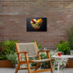 Specerijen - Mix - Hartvorm - Zwart Tuinposter op houten frame 2 cm dik klein -sfeer3