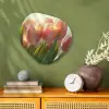 Tulpen - Roze - Zonnestralen Wandcirkel Organisch Forex 3mm klein -sfeer2