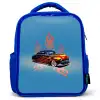 Hotrod flames Kinderrugzak - Blauw middel -3d