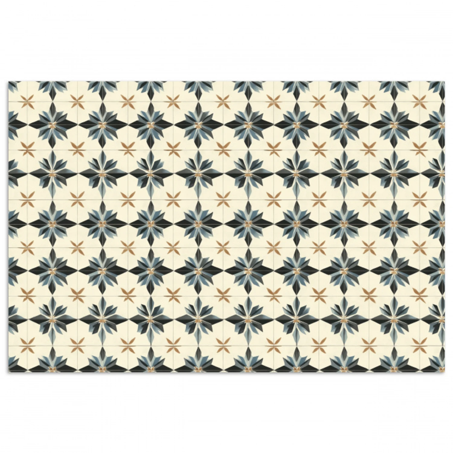 Sierlijk - Ornament - Blauw poster papier klein 62 -3d