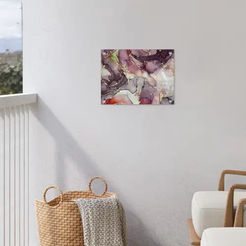 Marmer - Rood - Paars - Goud tuinposter los doek klein -sfeer8