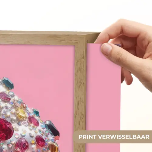 Cupcake - Kleurrijk - Edelstenen Light Box met batterij (Wandlamp) middel -USP_websiteprintNL