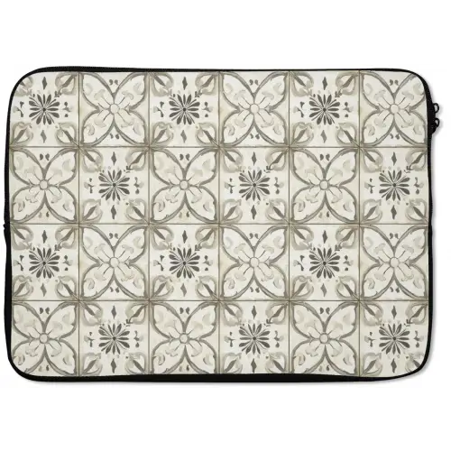 Antiek - Tegel - Beige laptophoes neopreen klein 279 -zkaufland3dotto