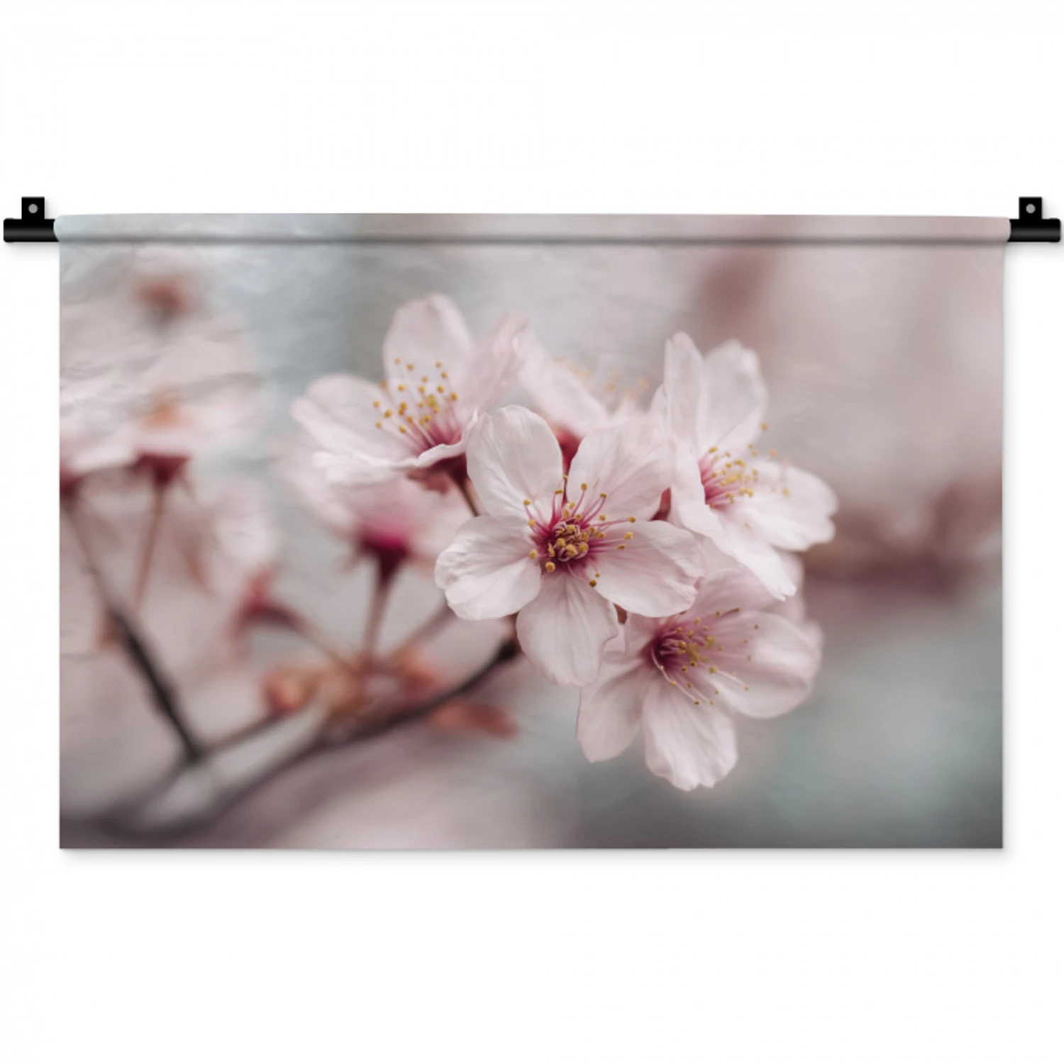 Bloesems - Meeldraden - Geel - Wazig Wandkleed katoen klein -zz3d