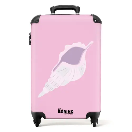 Summer memories - Schelpenkunst op roze NBS - Handbagage koffer - Kinderen Unisex middel -productfoto_recht