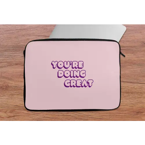 You're doing great - Roze - Bubble letters laptophoes neopreen klein -tafel