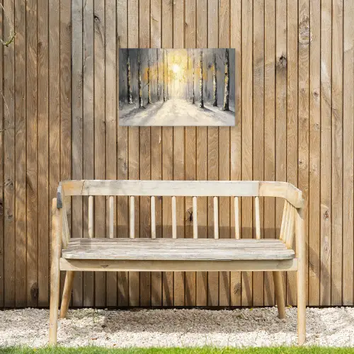 Winter - Abstract - Sneeuw - Natuur - Zon Tuinposter op houten frame 2 cm dik klein -sfeer4