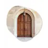 Houten - Deur - Lantaarn Wandcirkel Organisch Forex 3mm klein -3d