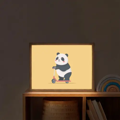 Panda - Step - Geel Light Box met batterij (Wandlamp kind) middel -sfeer1_kind