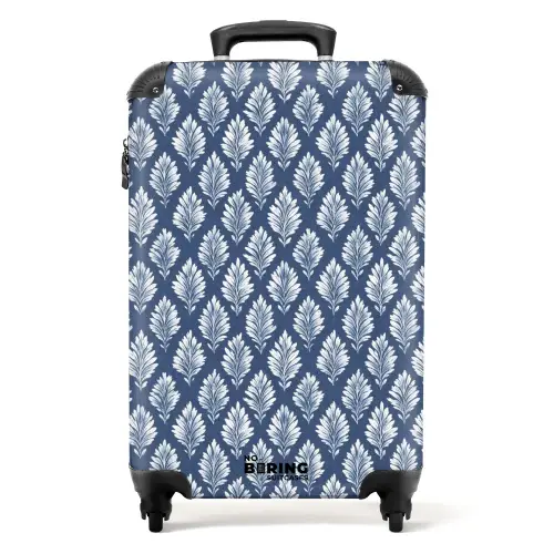 Barok patroon blauw NBS - Handbagage koffer - Kinderen Unisex middel -productfoto_recht