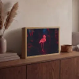 Flamingo - Roze - Neon - Licht Light Box met batterij (Wandlamp) middel -sfeer2
