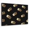 Macarons - Patroon - Goud - Zwart Textielframe zwart klein -3d