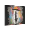Meisje - Kunst - Paraplu - Graffiti - Kleuren - Muur PET vilt klein -3d