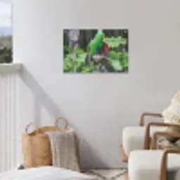 Vogel - Papegaai - Groen tuinposter los doek klein -sfeer8
